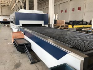2kw cnc ෆයිබර් ලේසර් කටර්, ලේසර් කැපීම සහ හුවමාරු වගුව සහිත කැටයම් යන්ත්රය